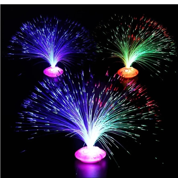 Flerfärgad LED fiberoptisk ljus Nattlampa Holiday Jul Bröllop Hem