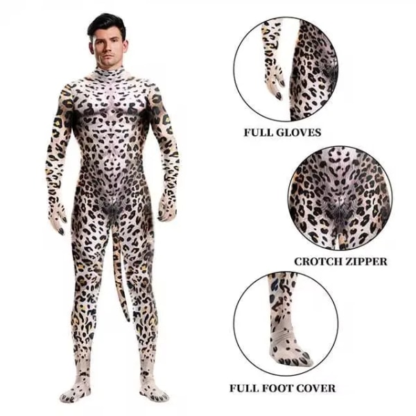 Zawaland Animal Beast Unisex cover Elastisk Sex Party Wolf Zentai Body Halloween Jumpsuit Cosplay Kostym Petsuit 1051 XXXL