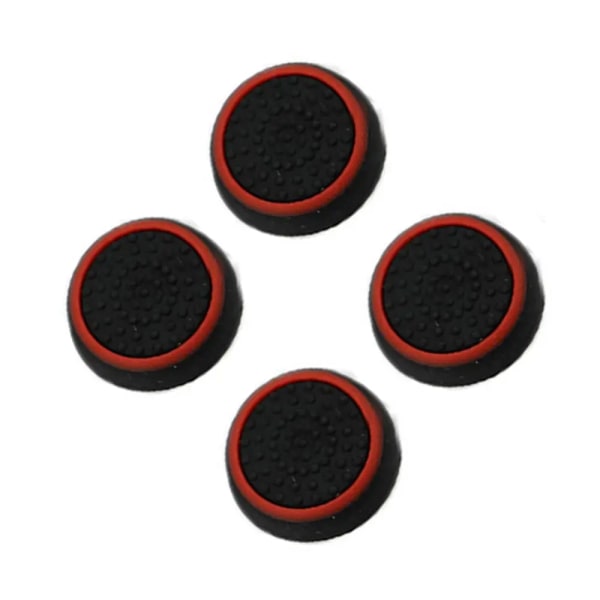 4 st Controller Thumb Silikon Stick Grip Cap Cover för PS3 PS4 XBOX ONE Speltillbehör för PlayStation-kontroller Färgglad Red