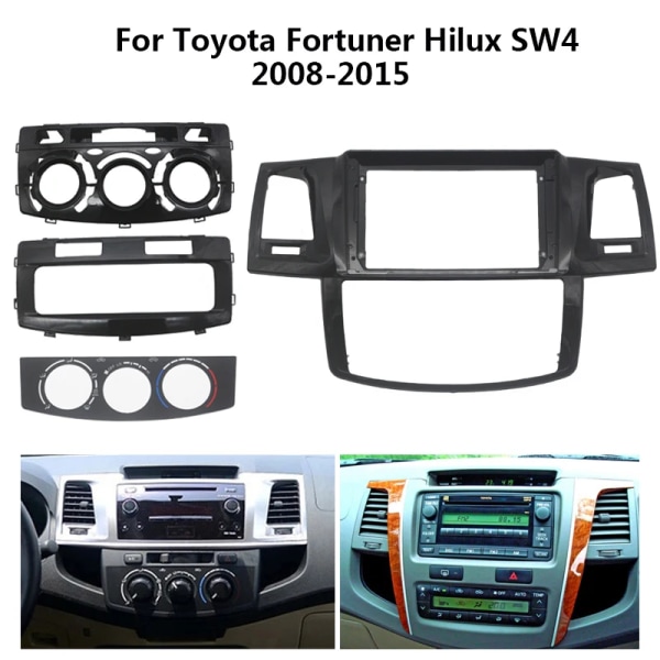 9 tums Android-bilradio-ramkit för TOYOTA Fortuner Hilux SW4 2005-2015 Auto Stereo Center Console Holder Fascia Trim Bezel For 2008-2015 Fascia