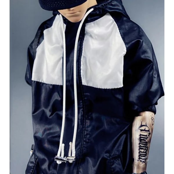 1/6 manlig soldat kläder Sportig stil Jacka Dragkedja Stil Tröja Svart Crossbody Bag Passform 12'' Action Figur Body För Fans DIY jacket