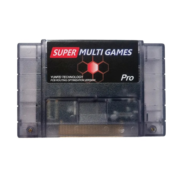 Premium DIY Multi Card Cartridge 900 i 1 Clear Black Shell för SNES 16 Bit USA NTSC Version Video Game Console