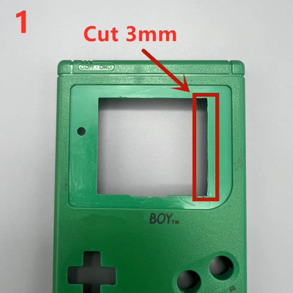 2,6 tum DMG GB LCD med hög ljusstyrka och nytt skal för Gameboy GB, GB IPS LCD-skärm. Enkel installation, plug and play 2.6 GB Grey