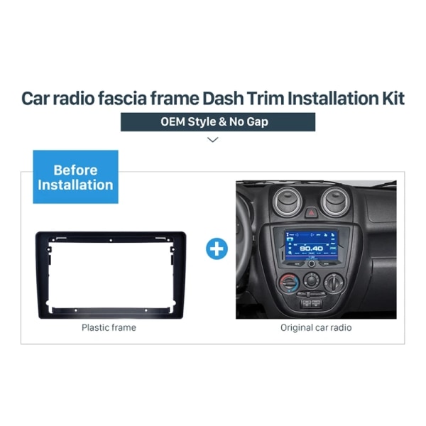 2Din 9 tums bilkontroll fascia ljudram radio stereopanel för Lada Granta 2011 - 2017 fascia ram