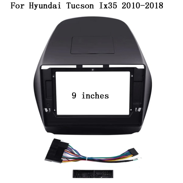 10.1 / 9 tums bil DVD-ram ljudinstrumentbräda trimkit Facia panel radiospelare skärm 2 Din för HYUNDAI IX35 2011-2017 trimkit Frame an cable-9