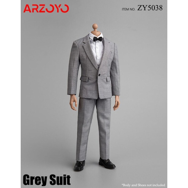 ZYTOYS ZY5038 1/6 Man Grå Kostym Set Modell Man Kläder Tillbehör Passform 12'' Action Figur Body för Hobby Collection A