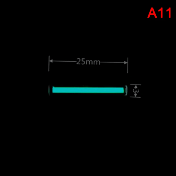 1 ST Ljusstång Tritium gasrör 3x25 mm självlysande tritiumflaskor Fingertop Gyro-A11 A11 3x25mm