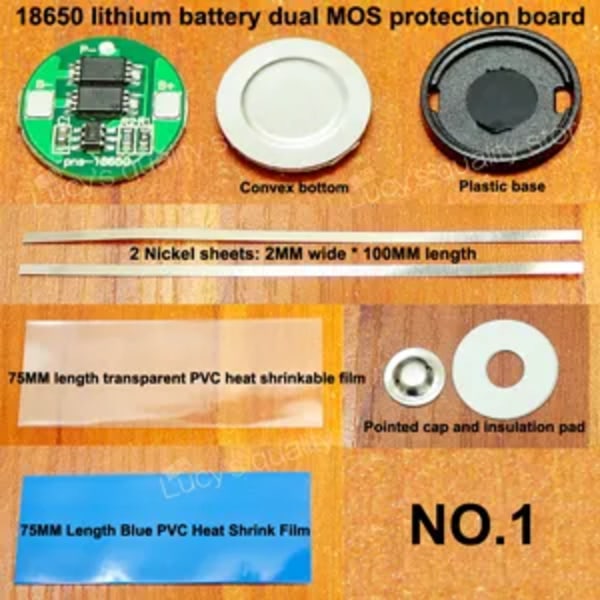 10 set/lot 18650 litiumbatteri universal dubbelt MOS skyddskort 4.2V18650 cylindriskt skyddskort 6A ström NO 1