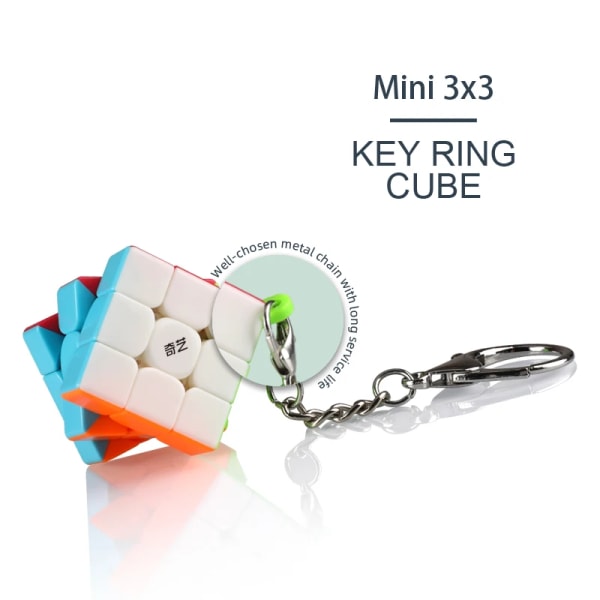 QiYi Mini 3x3 Nyckelring Cube Fidget Toys Cubo Magico Puzzle QiYi Ivy Nyckelring Klistermärkelös QiYi Pyraminx Nyckelring QiYi Mini 3x3 Keycha