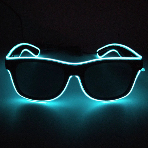 Lysande Led Glasögon Neon Party Blinkande Glasögon EL Wire Glödande Glasögon Nyhet Transparent blue