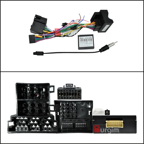 Bilstereoramar Fascia Ram för Volkswagen Tiguan NF 2006-2017 9 tum 2DIN Stereo Panel Kabeldragning Ström Kabel Canbus Avkodare only grey frame