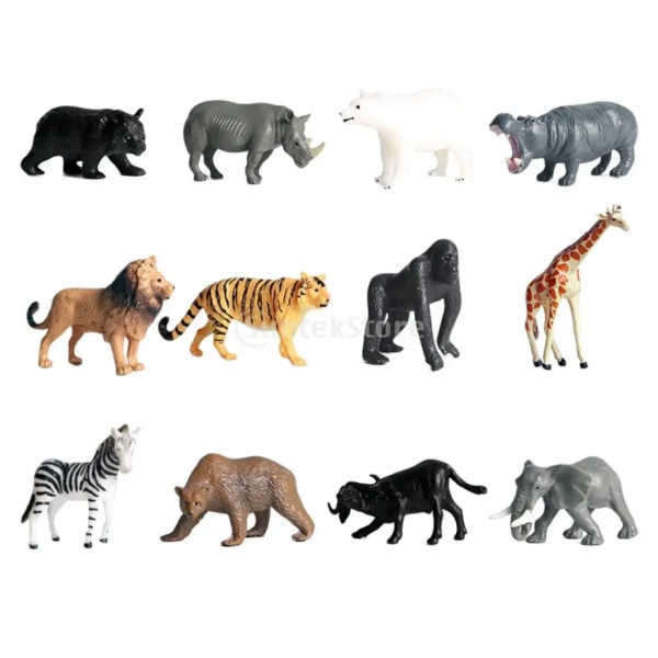 Nya figurer av vilda djur Simuleringsmodell Staty Staty Gyllene Skogsleksaker till barns födelsedagspresent Wild Zoo Model