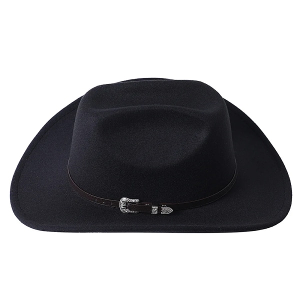 Cowboyhatt i etnisk stil Mode Chic unisex enfärgad jazzhatt med tjurformad dekor Western Cowboyhattar 40