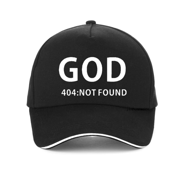 GUD 404 FINNS INTE Ateism Religion Ateist ROLIG humor PRINTED cap Black