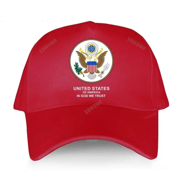 rea Basebollkepsar sommar casual hatt för män AMERIKA FÖRENTA STATERNA IN GOD WE red
