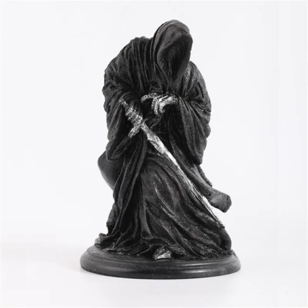 Dark Knight King Staty Skräck Gothic Resin Black Lack Reaper Spännande Robed Död Gud Modell Inomhus Utomhus Hem Trädgård Inredning