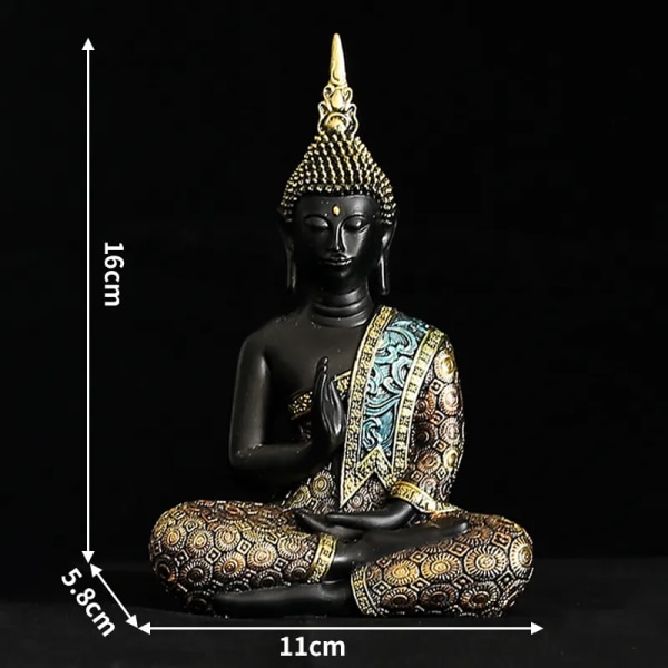 Stor Buddhastaty Thailand Buda Buddhaskulptur Grön Resin Handgjord Buddhism Hindu Fengshui Figur Meditation Heminredning