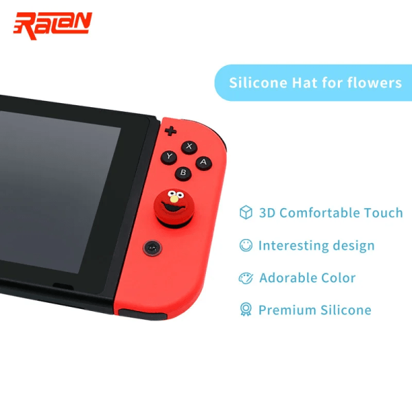4st mjuk silikon tumspakshätta för Nintendo Switch Joycon Console Controller Gamepad Cap för Switch Lite case 8