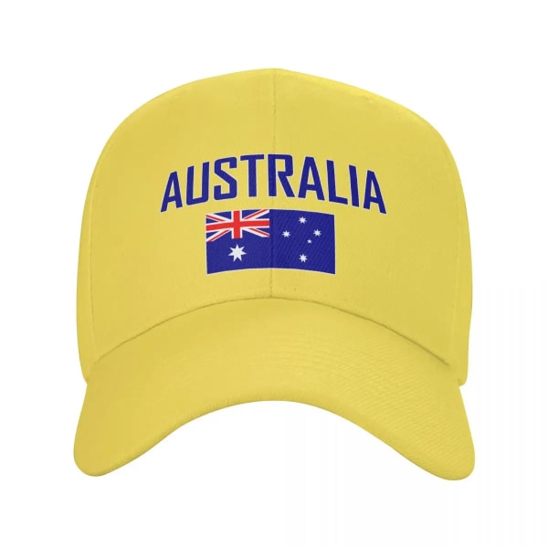 Australien Landnamn Med Flagga Sol Basebollkeps Andningsbar Justerbar Män Yellow