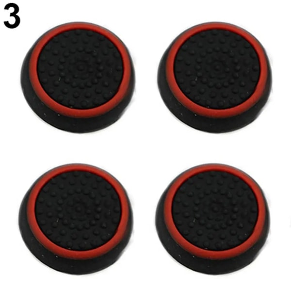 För Sony PlayStation 4 PS4/PS3/PS2-kontroller Tillbehör 4st Controller Thumb Silicone Stick Grip Cap Cover för PS3 PS4 XBOX ONE Red