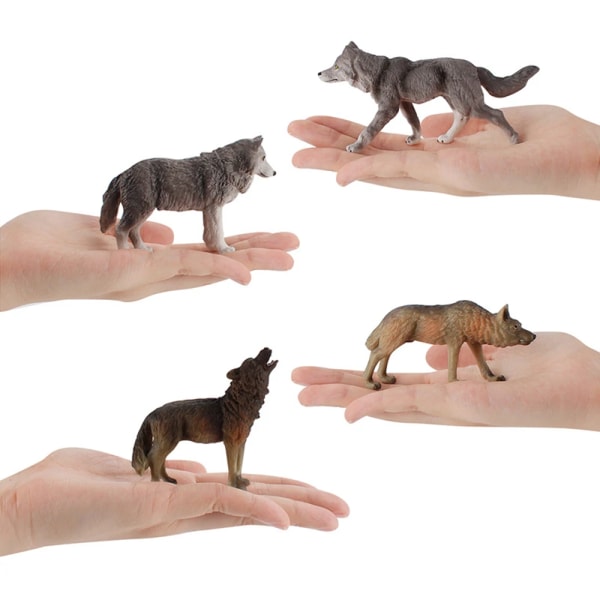 Simulering Varg Actionfigurer Vilda djur Figurleksaker för barn Presenter Realistiska Rytande Varg Modeller Samling Leksak Heminredning