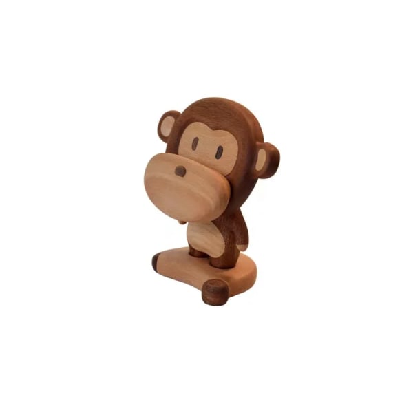 Creative Gift Monkey BUNANA Universal Bärbar Solid Trä Mobiltelefonställ Bordsställ Hållare för mobiltelefon Hemtillbehör