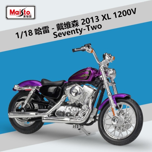 Maisto klassisk motorcykelmodell Harley Davidson Sportter, Iron Alloy 883, Metall gjuten under tryck, barnleksakspresent, 1:18 2013 XL1200V Purple