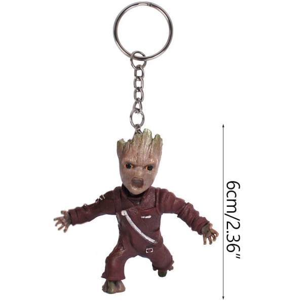 Trädman Baby Groot Nyckelring Anime Pendel Leksaker Väska Bilhängande Modenyckeltillbehör Heminredning Statyett Miniatyrmodell