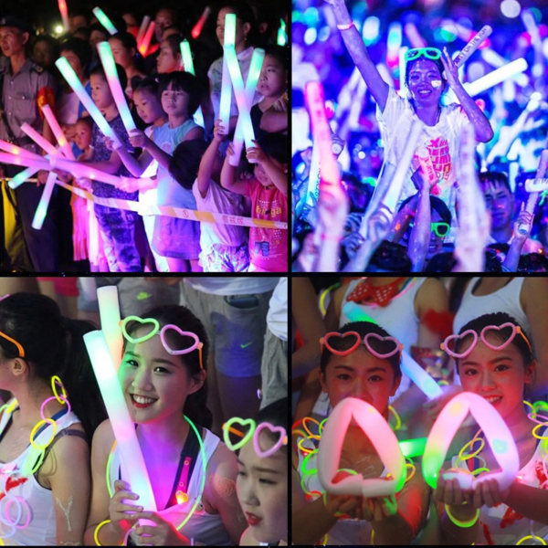 10 st Light-up Led Färgglada Foam Sticks Sponge Glowsticks Batonger Rally Rave Glow