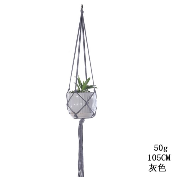 Macrame växthängare - Enkel design inomhus utomhus växtkrukhängare,hängande växthållare Handgjorda bomullsrep för heminredning plum