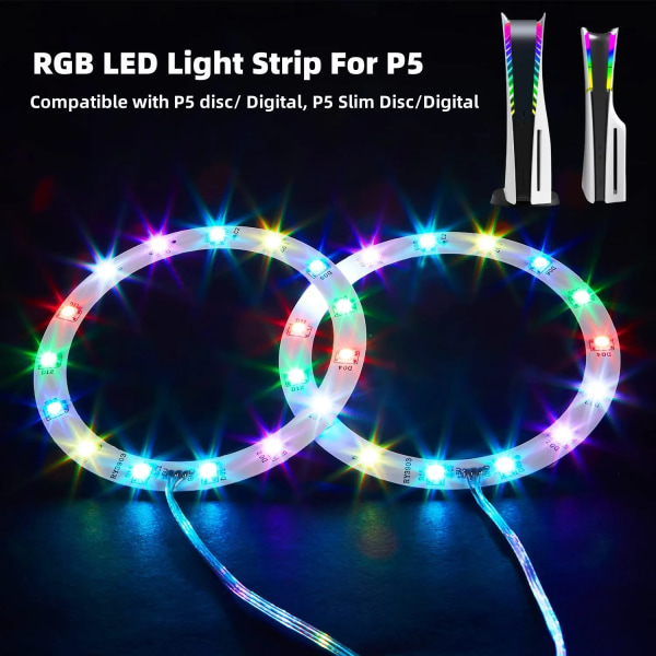 RGB Marquee Pickup-funktionslampa för PS5-konsol Symfony Flera effekter med LED-belysning för PS5 Slim Disc Digital Edition Console RGB