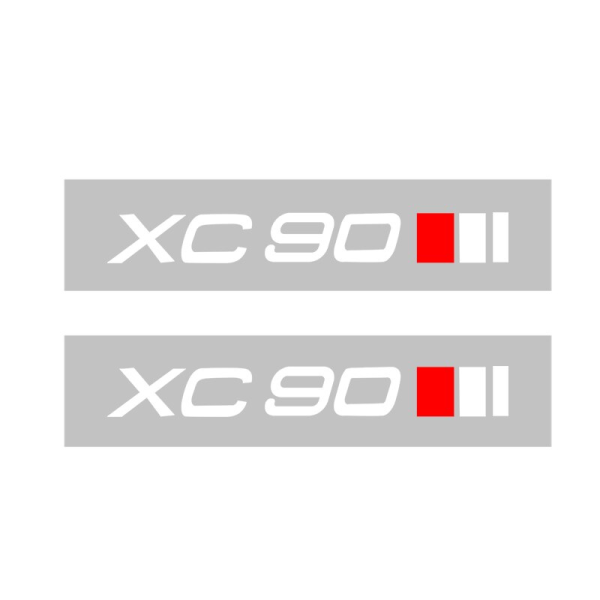 Bilfönstertorkare, 2 rum, vattentät motorsportklistermärke, DIY-dekoration för Volvo XC90 V40 V60L S80 XC80 silver 2pcs