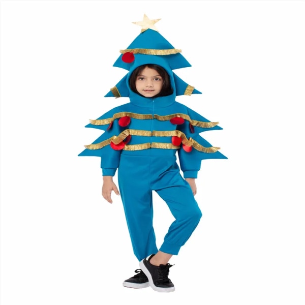 Barn Ny julgrönt träd Cosplay Kostym Scenframträdande Kostymer Hemfest Inredning Dockkläder Barn Cos Jumpsuit GreentreeAdult One Size