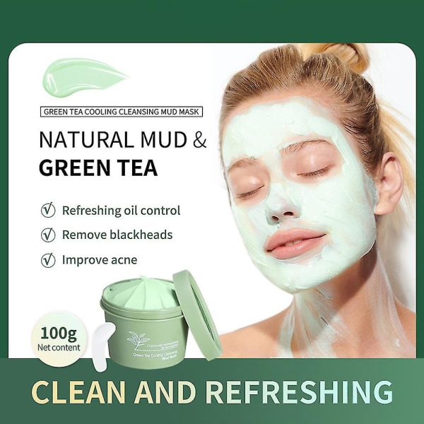Grönt te Kylning Rengöring Mud Mask Djuprengöring Pormaskar Borttagning  Ansiktsmask a2dc | Fyndiq
