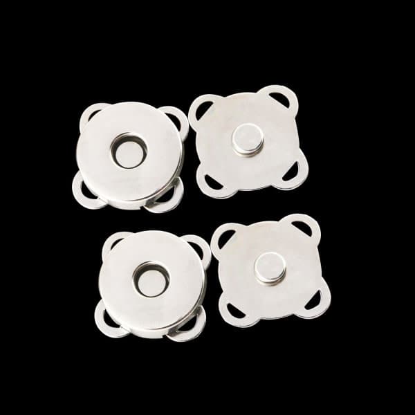 10 stk Sølv Magnetisk Drejelås til Tasker Rund Trykknap Lås Trykknapper til Håndtasker, DIY Tøj, 14 mm