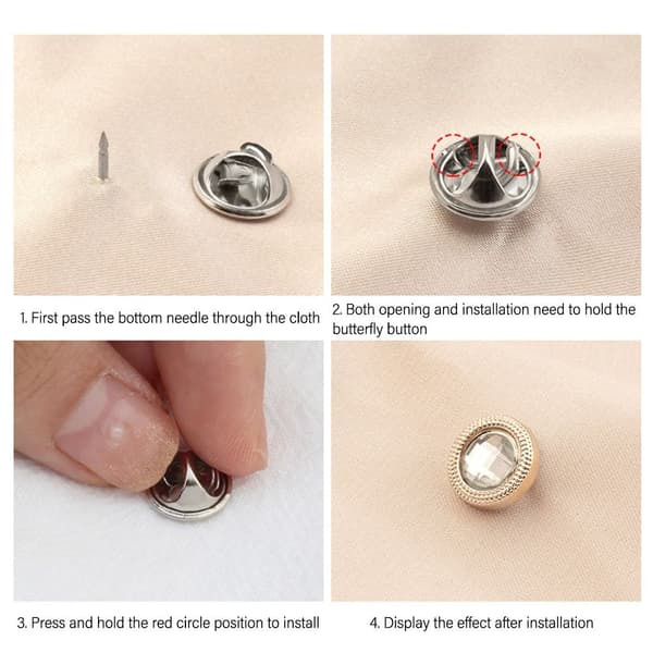 30 stk. Gratis Syknapper med Perler og Rhinestones 1