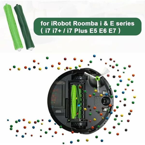 Gummibørster Kompatibel med flere overflader til iRobot i7 i7+ / i7 Plus i8 i8 Plus E5 E6 robotstøvsuger