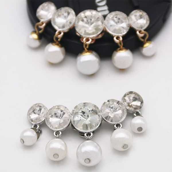 Rhinestone Skoklips Glitrende Dekorativ Klips SØLV Silver