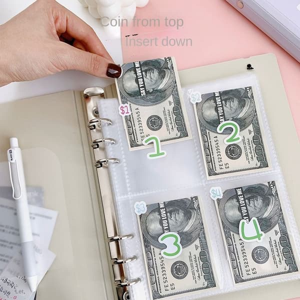 Binder Budget planlægnings notesbog Finansiel plan Kuvert BLÅ 1 blå blue 1-1