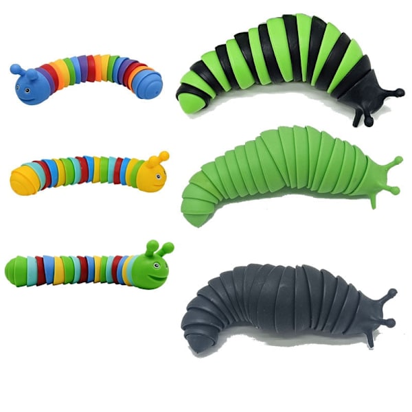 (Særtilbud) 18CM 14CM Farverig Fidget Legetøj Snegl Leddelt Fleksibel 3D Snegl Hummer Haj Fidget Legetøj Lindring Anti-Angst Sensorisk Børnelegetøj