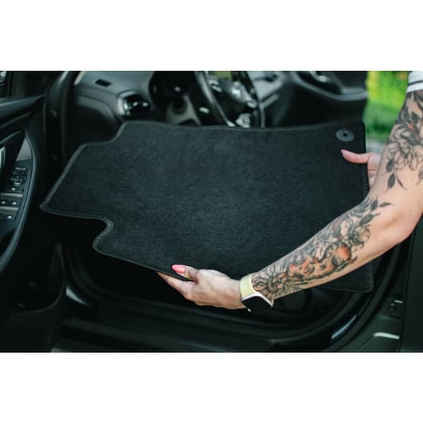 BASIC svarte velour gulvmatter Kompatibel med Citroën C8 7 seter (2002-2014)