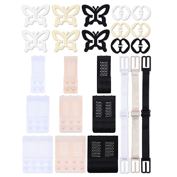 (Spesialtilbud) 24 stk BH-stropper for BH-holdere bak, justerbare BH-forlengere, BH-kobling