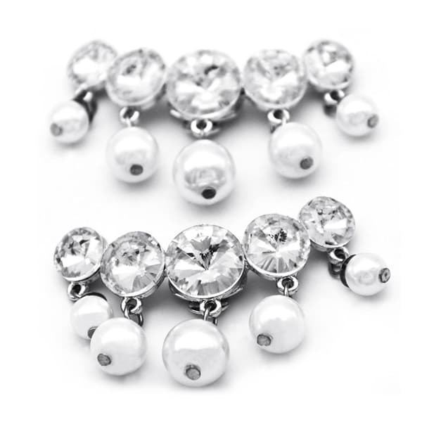Rhinestone Skoklips Skinnende Dekorativ Klips SØLV Silver