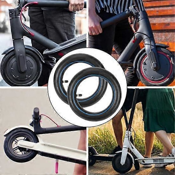2 st Innerslang för Xiaomi Elscooter 8.1/2X2-156A 8.5-tums Blå Rand Tjock Butylgummi Uppblåsbart Däck med Rak Ventilstam Re [DB] 2pcs