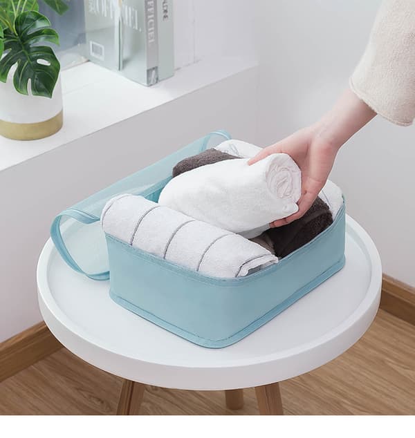 8 stk./sæt Beige Rejseopbevaringspose, minimalistisk foldbar polyester opbevaringspose til rejser