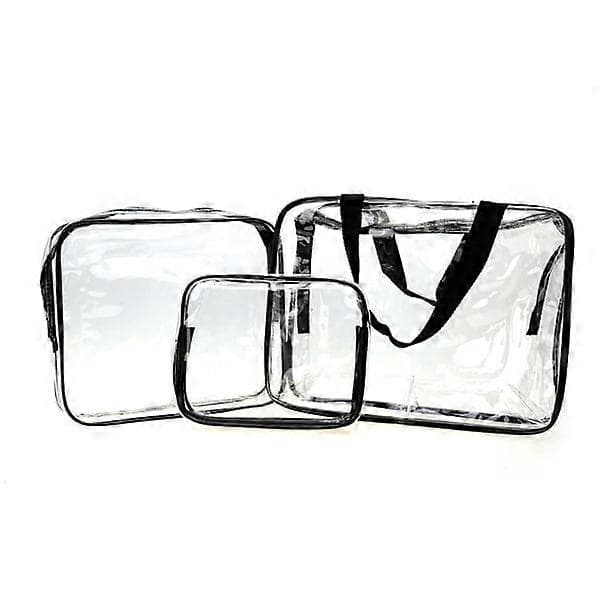 3 stk Toalettveske transparent sminkeveske