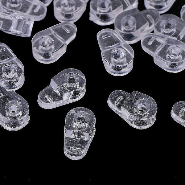 100 st Plastglasfäste Transparent Spegelskåp Fixeringsklämmor Nytt