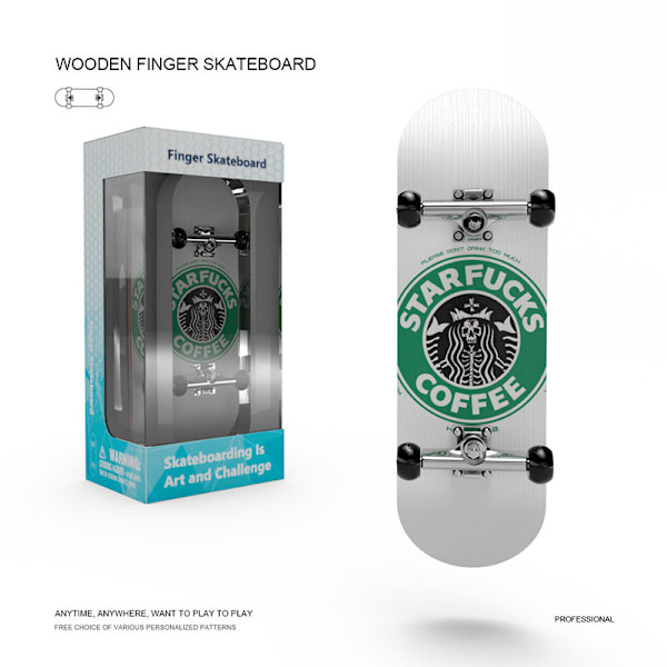 Nytt Profesjonelt Fingerbrett Skateboard, Tredekk med Kulelagerhjul Leke Gave (8020-6)