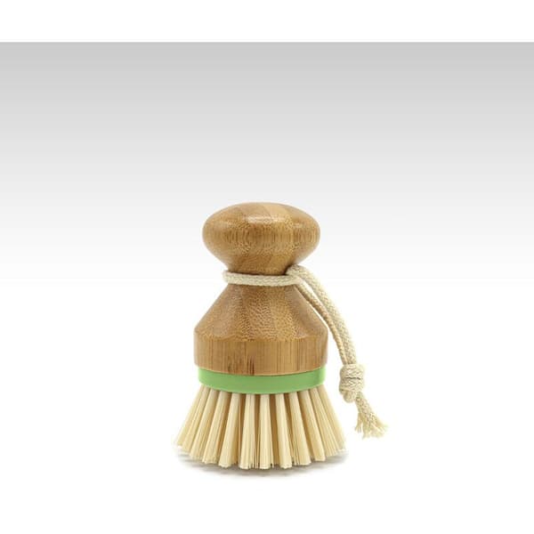 1 st bambu handdiskborste (grön), skrubbborste för rengöring av disk platt panna kök
