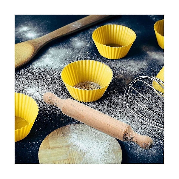 20 Stykker Mini Kagerulle i Træ 15 cm Lang Køkken Bage Kagerulle Lille Dejrulle i Træ Wood Color